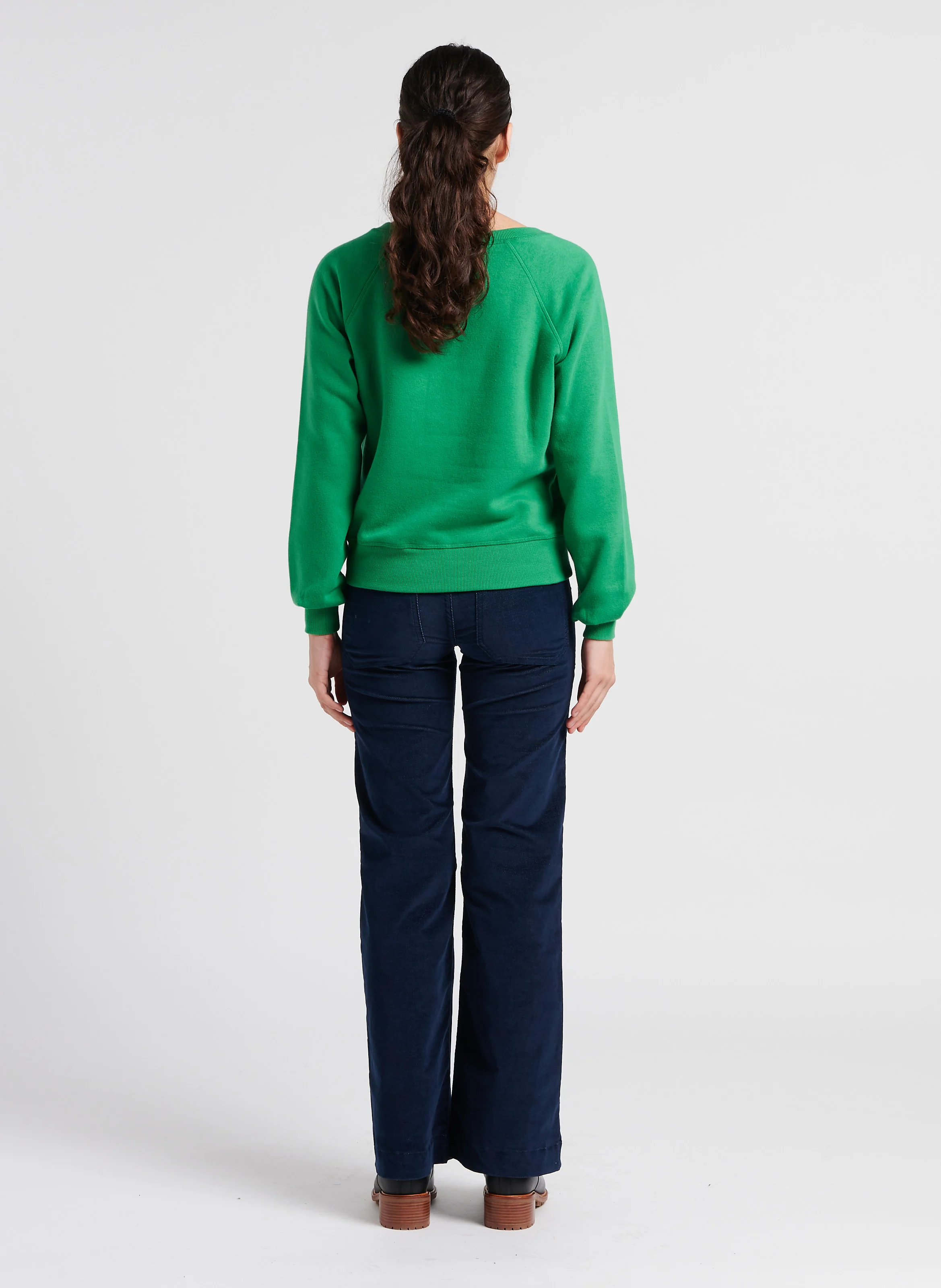 GATSBY - Pantalon évasé en coton mélangé | Bleu