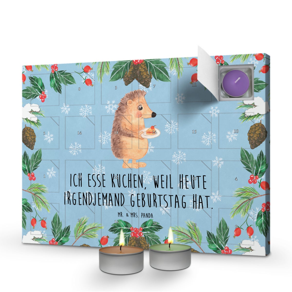 Mr. & Mrs. Panda Geurkaars Adventskalender Egel Cakepunt - Pastelblauw