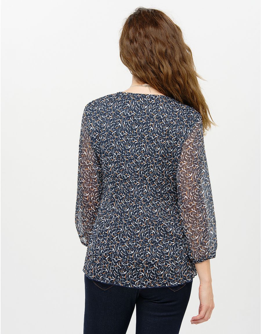 Blouse fluide voile bleue