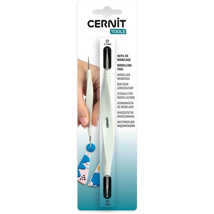 Cernit outil avec boules métal 2mm/1,5mm - Acier