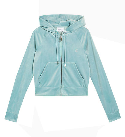 Juicy Couture Cardigan - Cropped - Madison - Velour - Blåe Surf