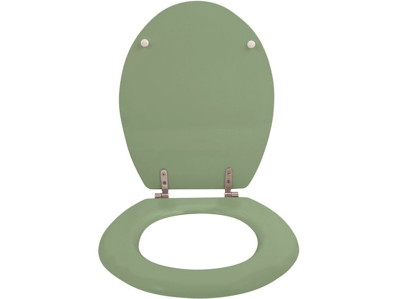 MSV Toilettensitz Grün WC-Sitz aus MDF mit Edelstahlscharnieren
