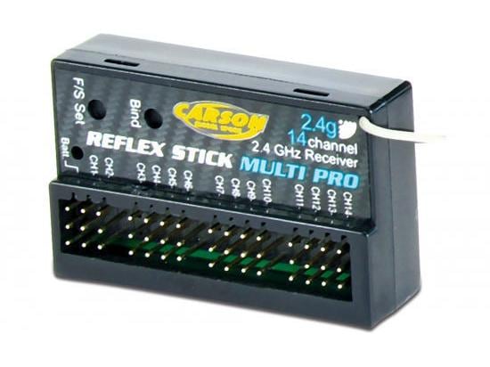 Carson Fernsteuerung Reflex Stick Multi Pro 14-Kanal mit Em 14-Kanal RC-Anlage für Funktionsmodelle und Lastwagen