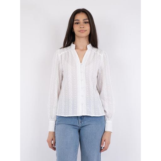 Neo Noir Massima Embroidery Bluse, White, 36