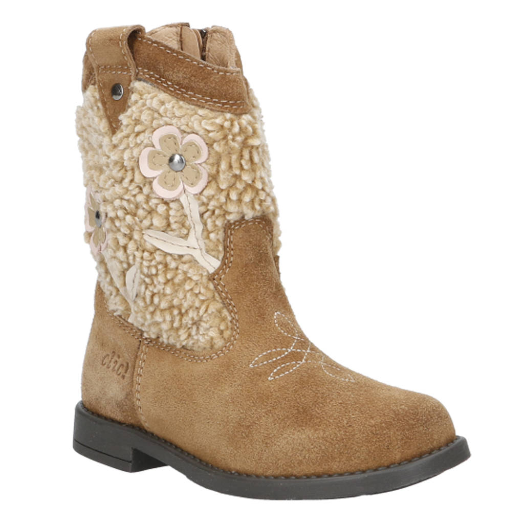 Clic! suède cowboylaarzen cognac