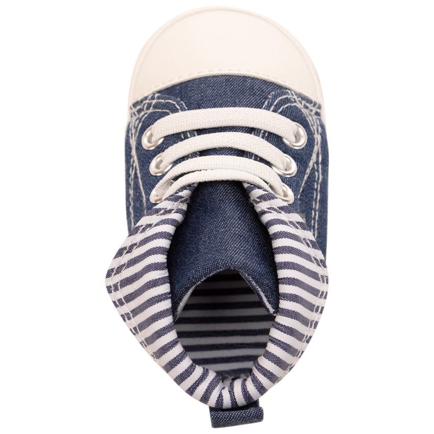 Baskets montantes souples effet jean pour bébé garçon - Bleu