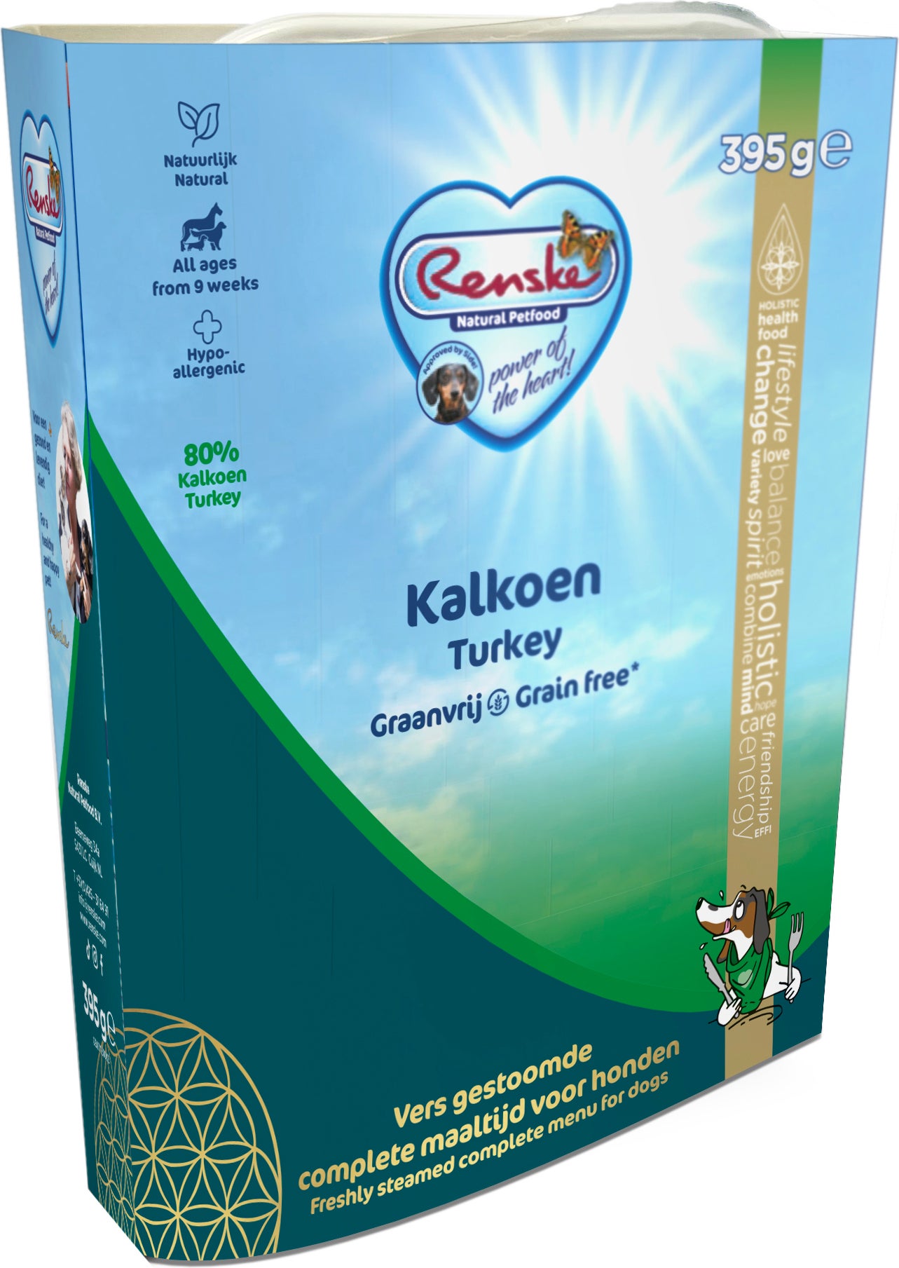 Renske hondenvoer graanvrij vers kalkoen adult 395 g