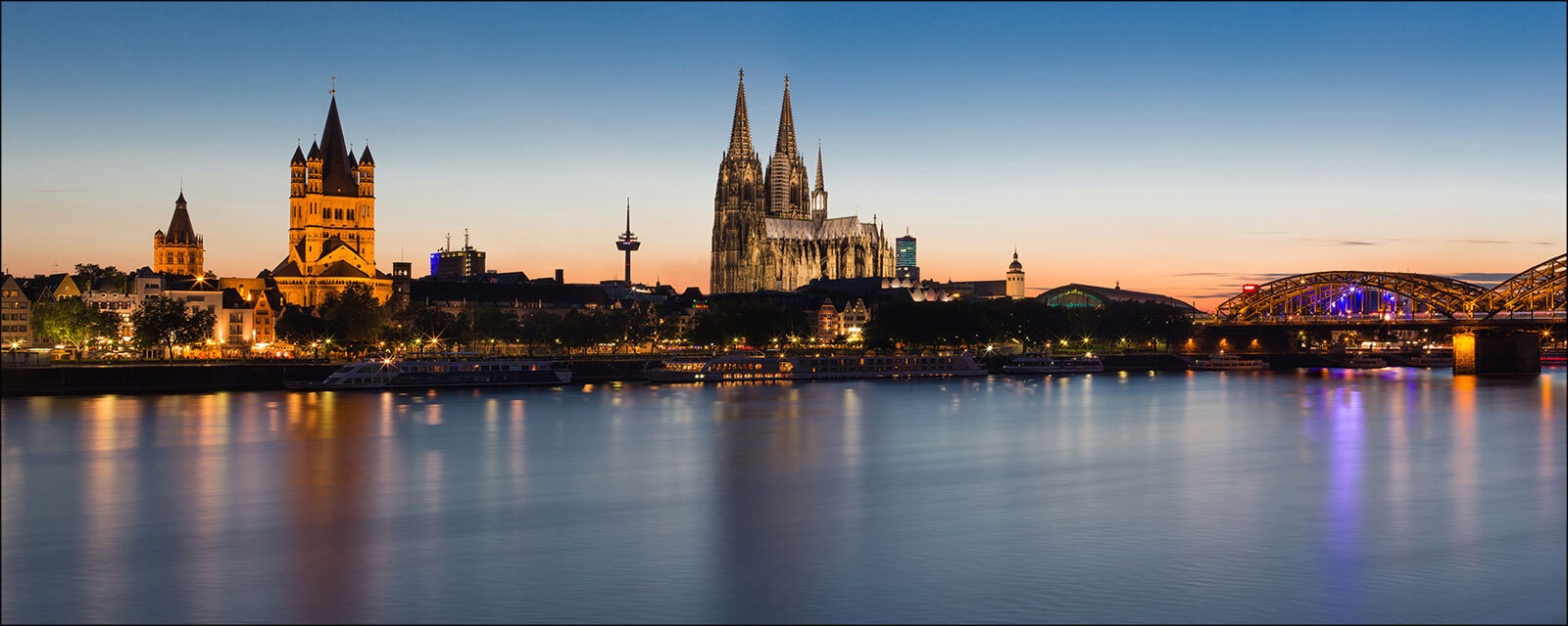 PRO ART Glas Art Bild KÖLN PROMENADE 50 x 125 cm Floatglas