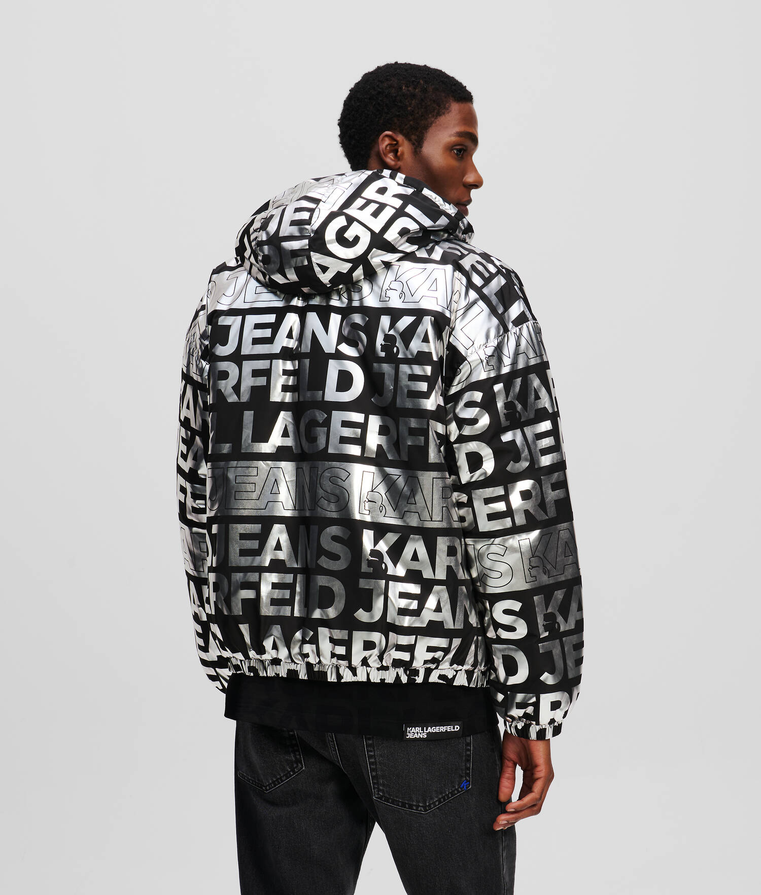 VESTE MATELASSÉE À LOGO FAÇON ALL-OVER KLJ - Pliage numérique motif all over