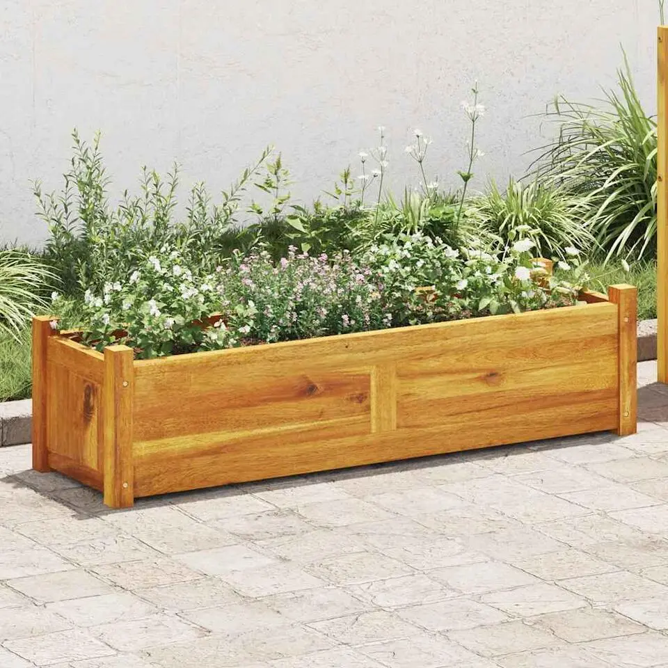vidaXL - Verhoogde Plantenbak - Bruin - Hout - 100 x 30 x 25 cm