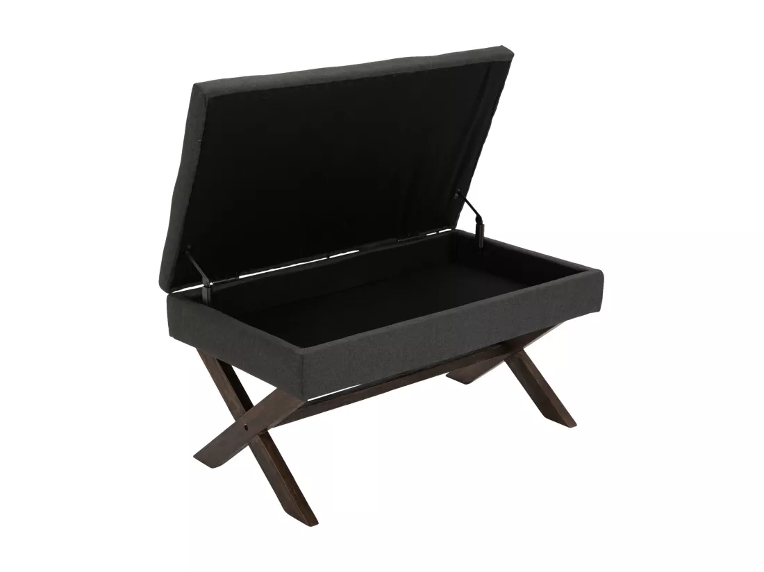 Banquette - Tissu & Bois - Gris foncé - Namaro
