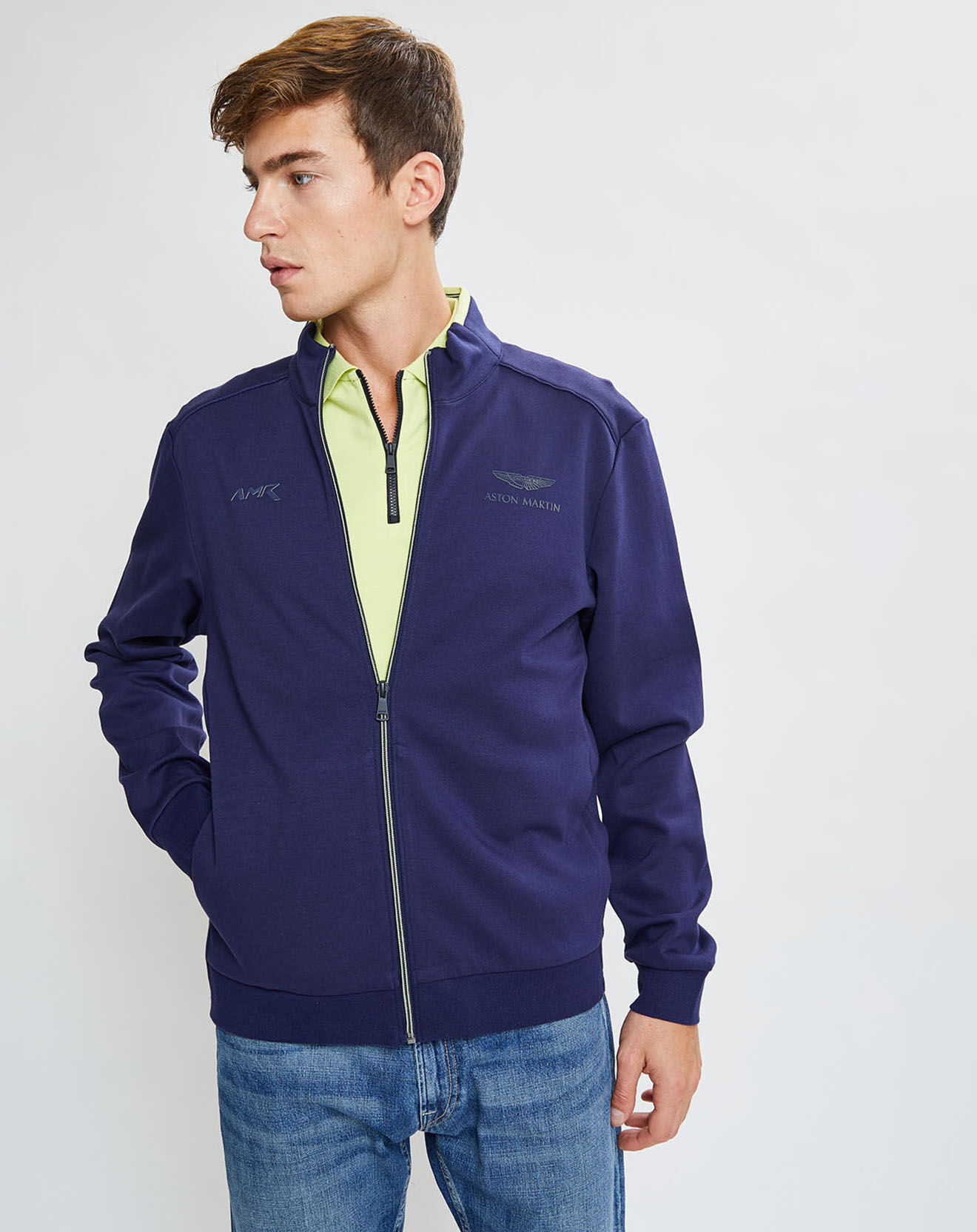 Hackett London Sweat en Jersey col montant bleu marine