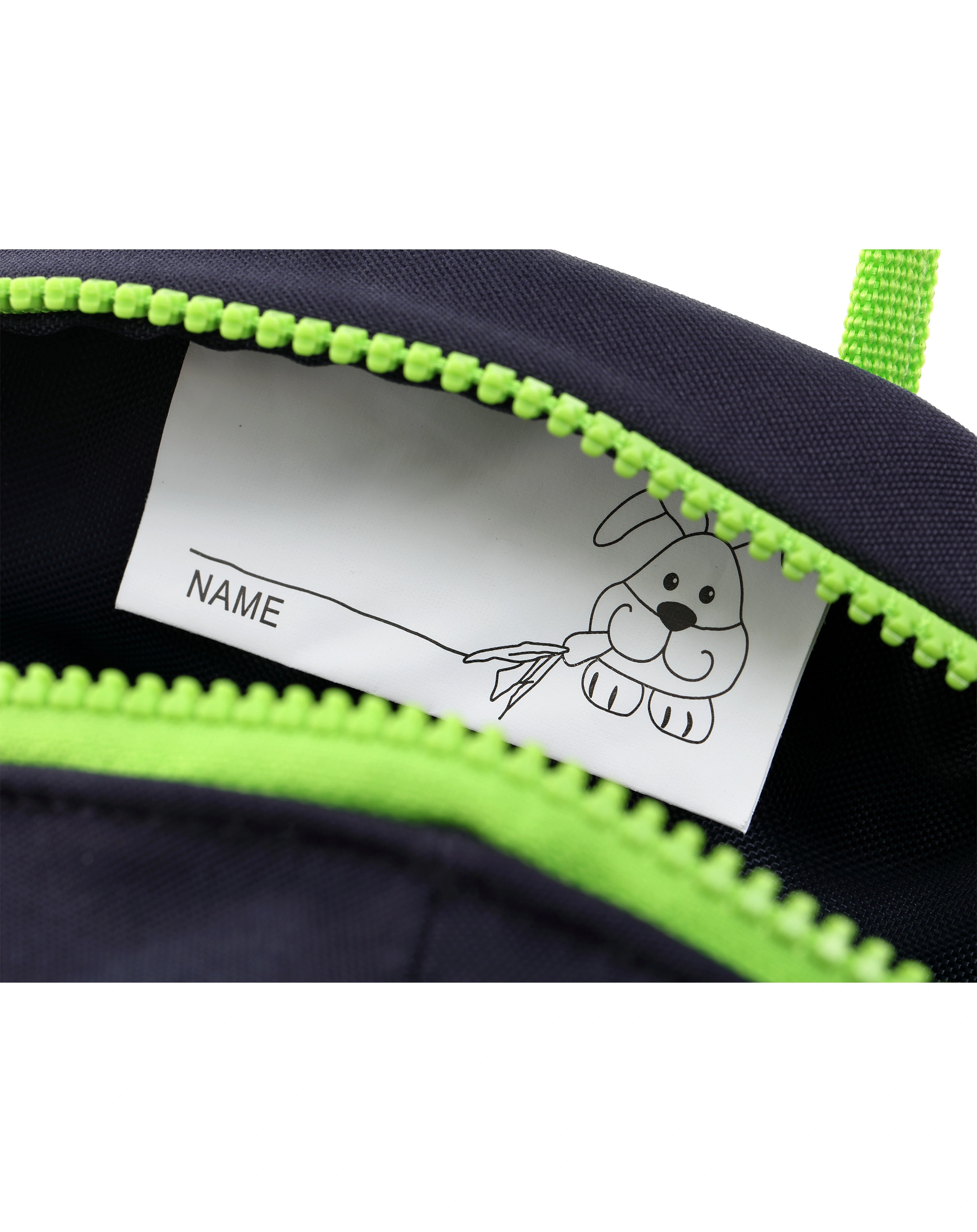 Kinderrucksack HASE (24x22x10) in schwarz/grün