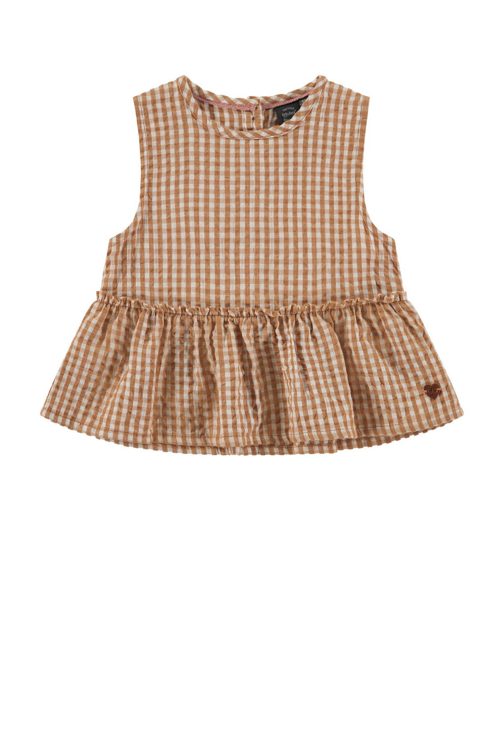 Babyface geruitetop bruin/ecru