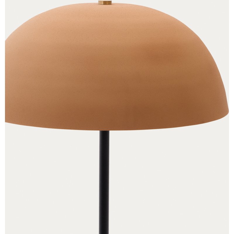 Lampadaire Nibla en métal noir et abat-jour avec effet terre cuite
