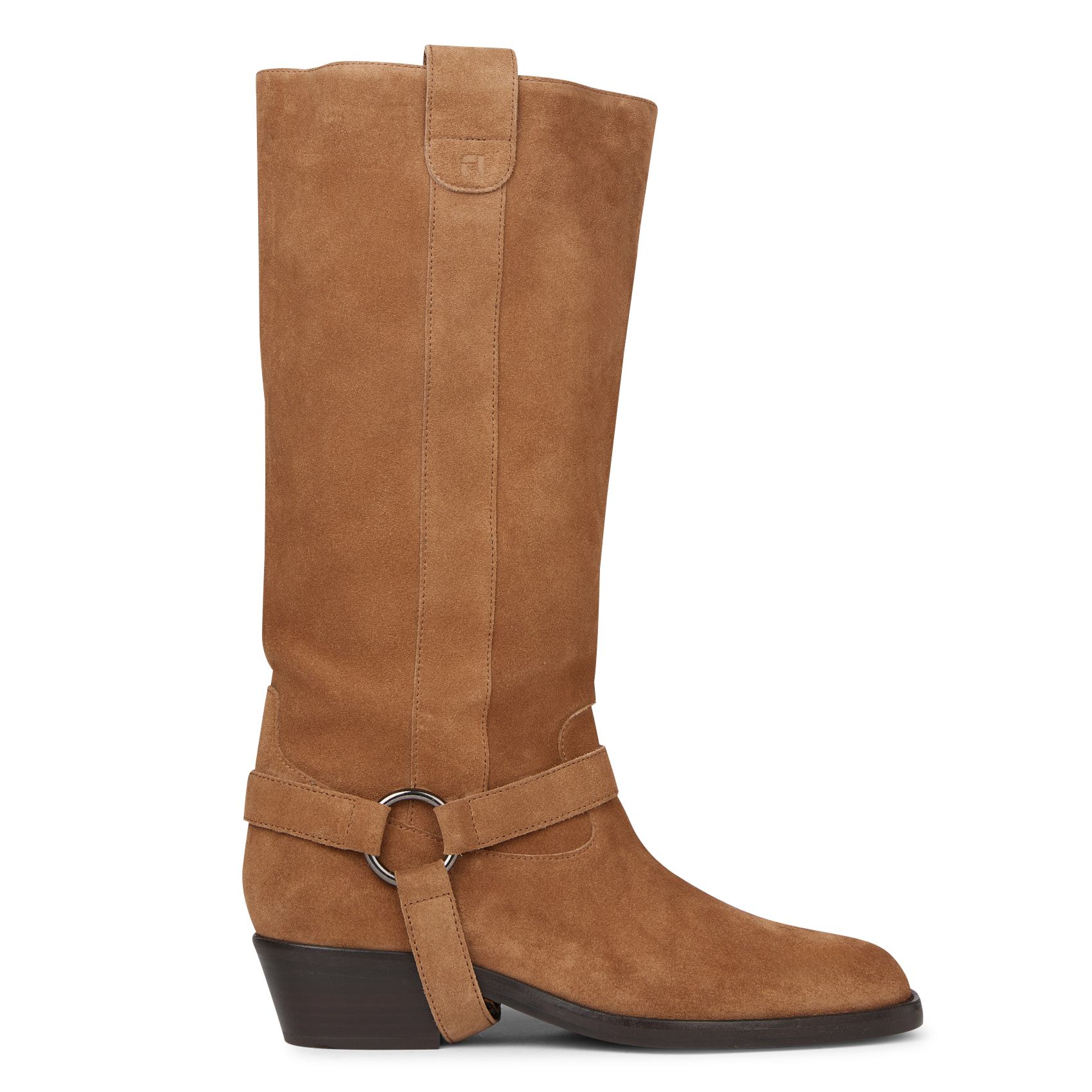 CARMA 45 - Botte western à harnais en cuir velours | Marron