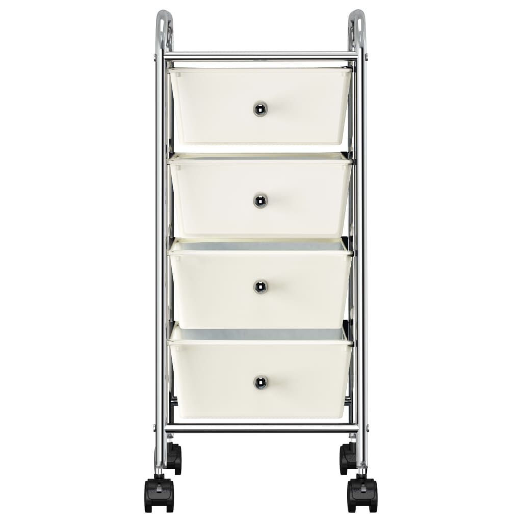 vidaXL Trolley met 4 laden, wit kunststof