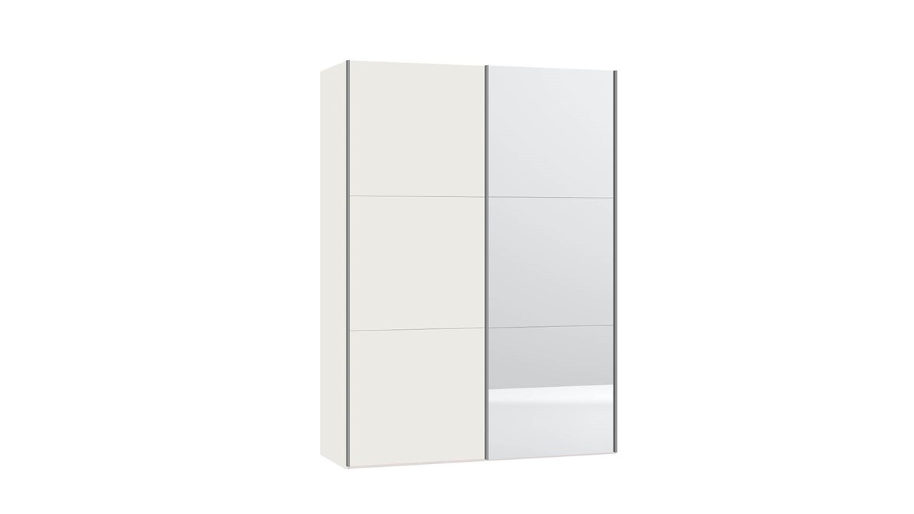 Schuifdeurkast Easy met spiegel cremewit