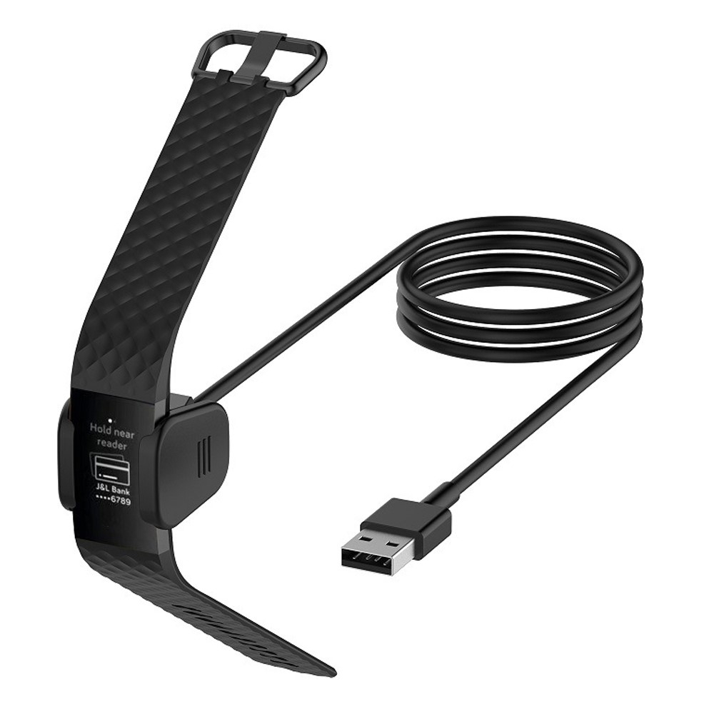 (1m) Fitbit Charge 4 / 3 USB Ladegerät Clip - Schwarz