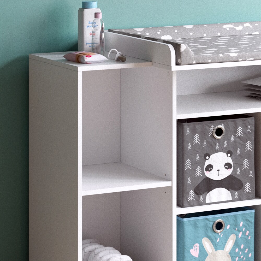 Vicco Wickelkommode Babykommode Wickelregal Oskar Simple Weiß Wickeltisch Fächer