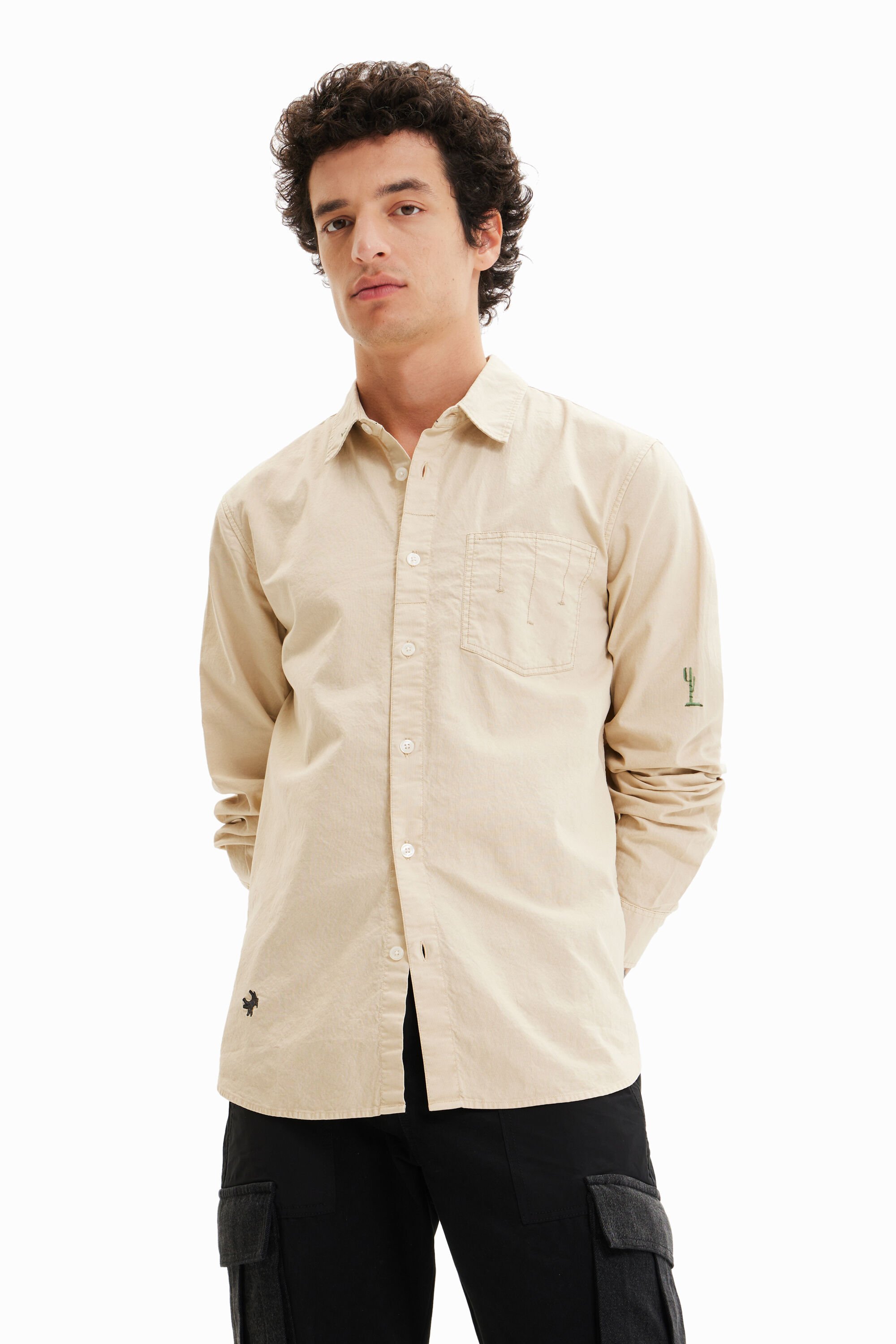 Chemise manches longues broderies