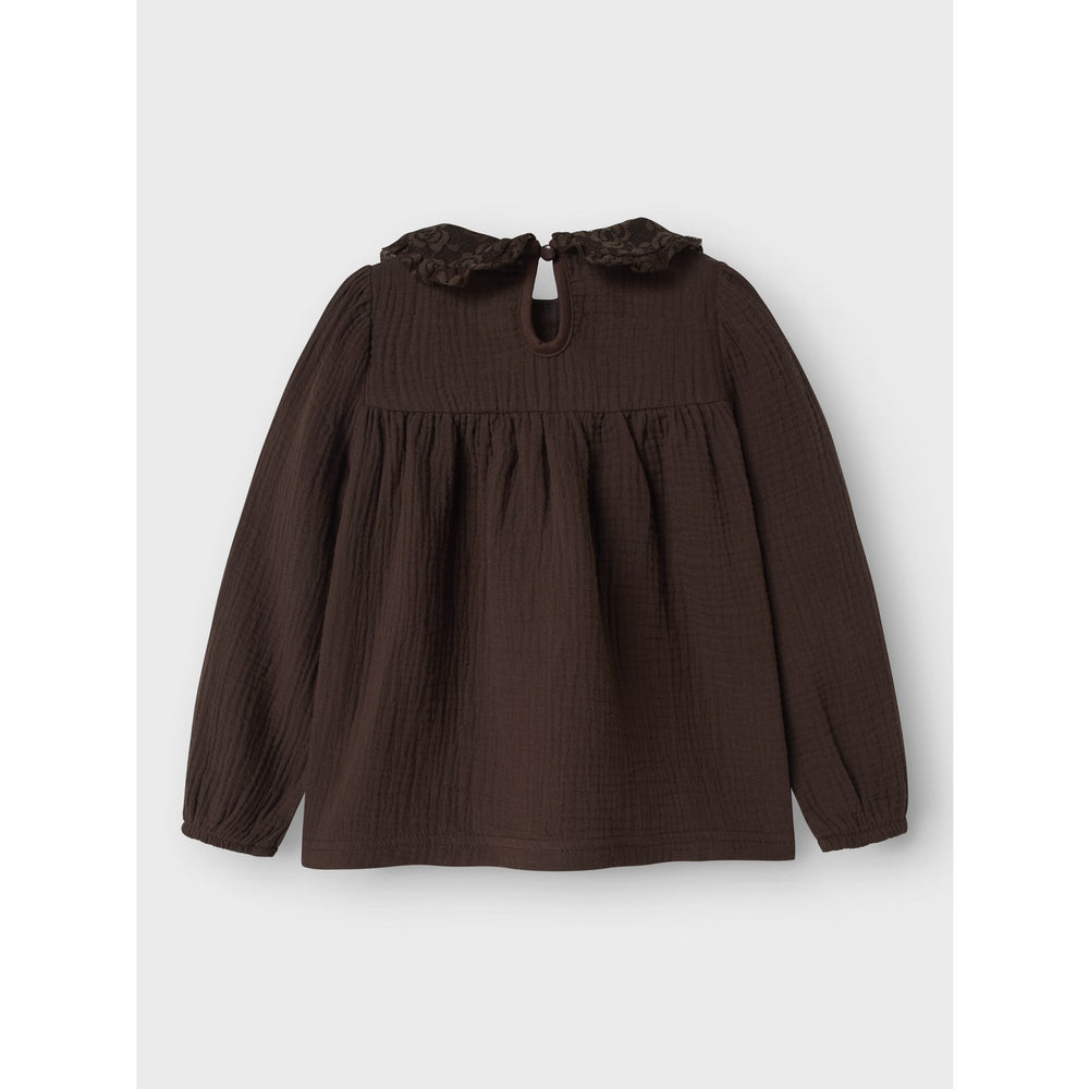 Køb Name It Seal Brown Nmfolyssa Ls Bluse