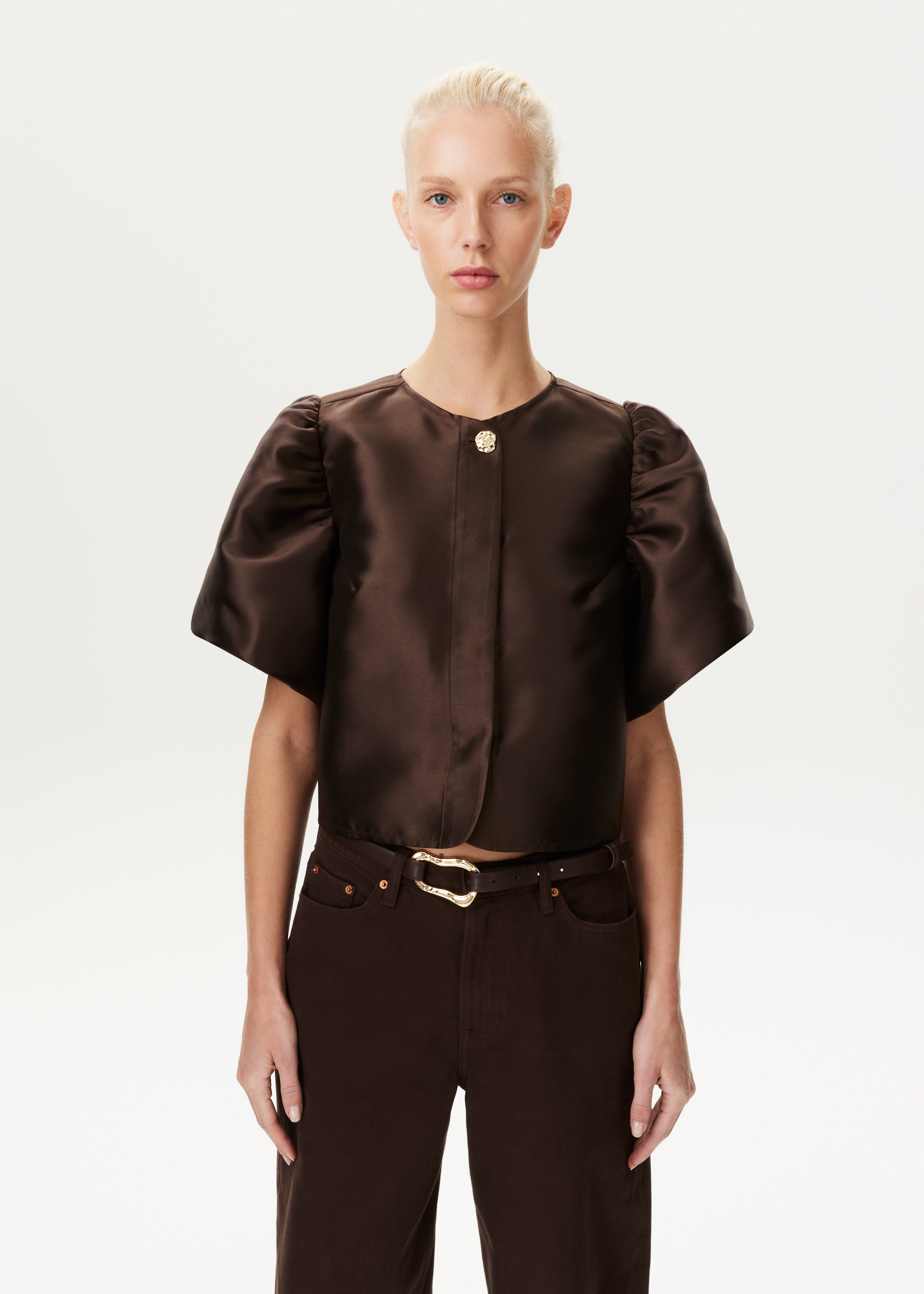 Blouse met pofmouwen