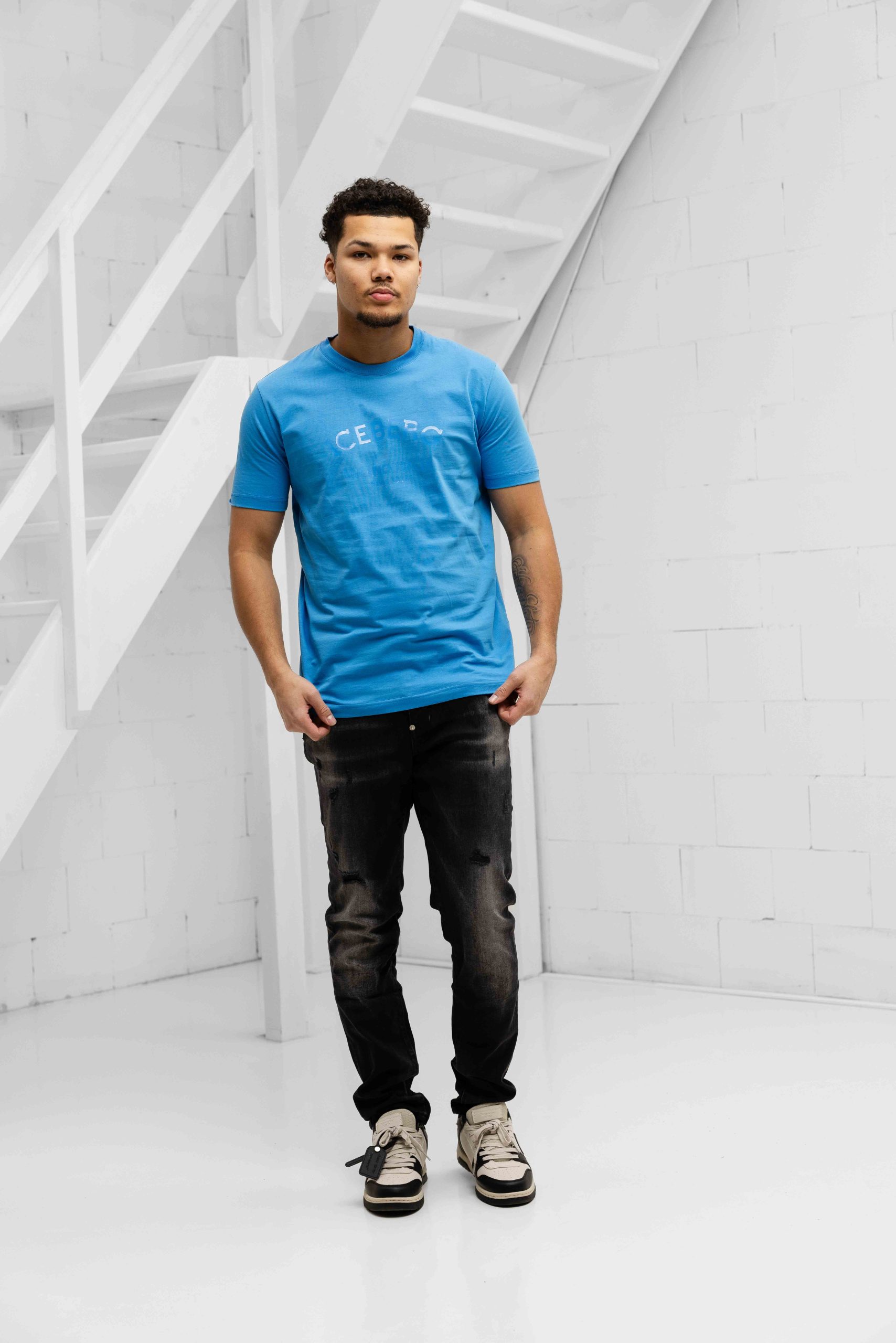 Iceberg 5D F02N Jersey T-Shirt Heren Blauw