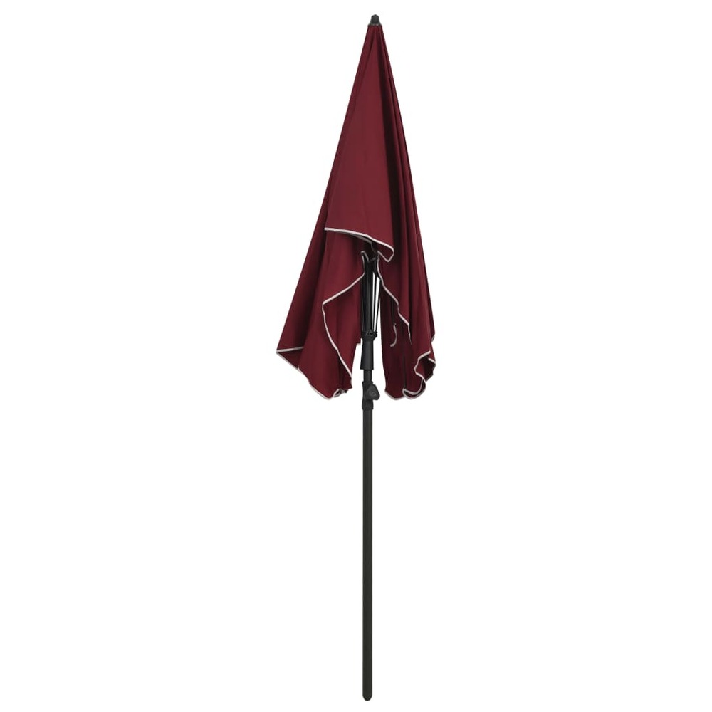 Parasol de jardin avec mât 200 x 130 cm rouge bordeaux