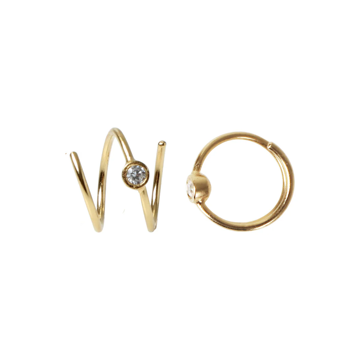 STINE A Jewelry  Big Dot Curl ørering - Forgyldt - Højre