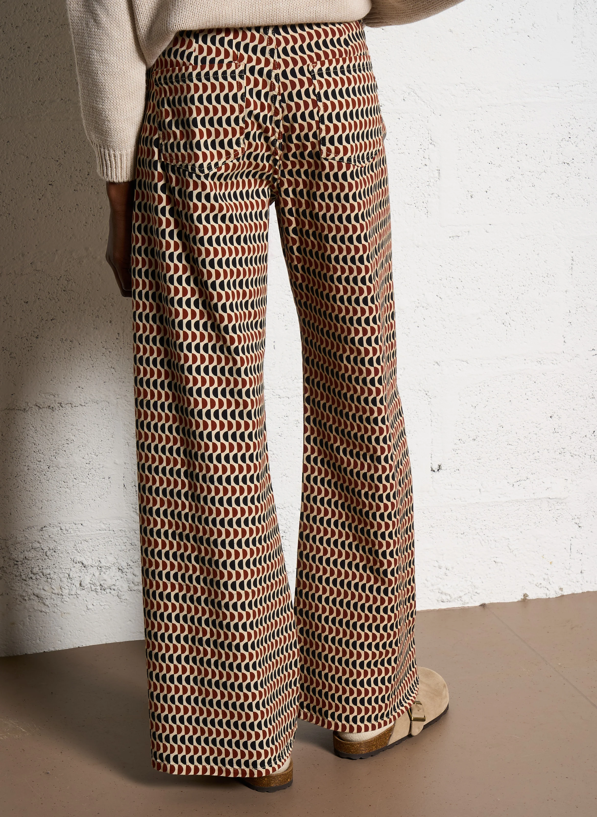 Pantalon flare imprimé | Blanc