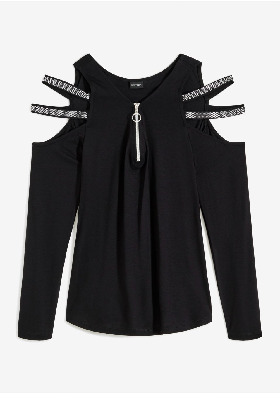 T-shirt manches longues avec application en strass