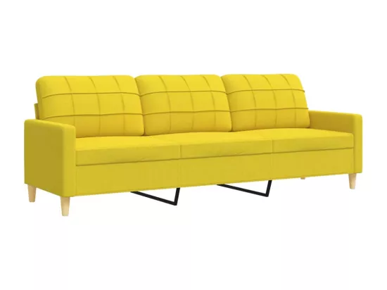 Ensemble de canapés 2 pièces coussins décoratifs jaune clair tissu