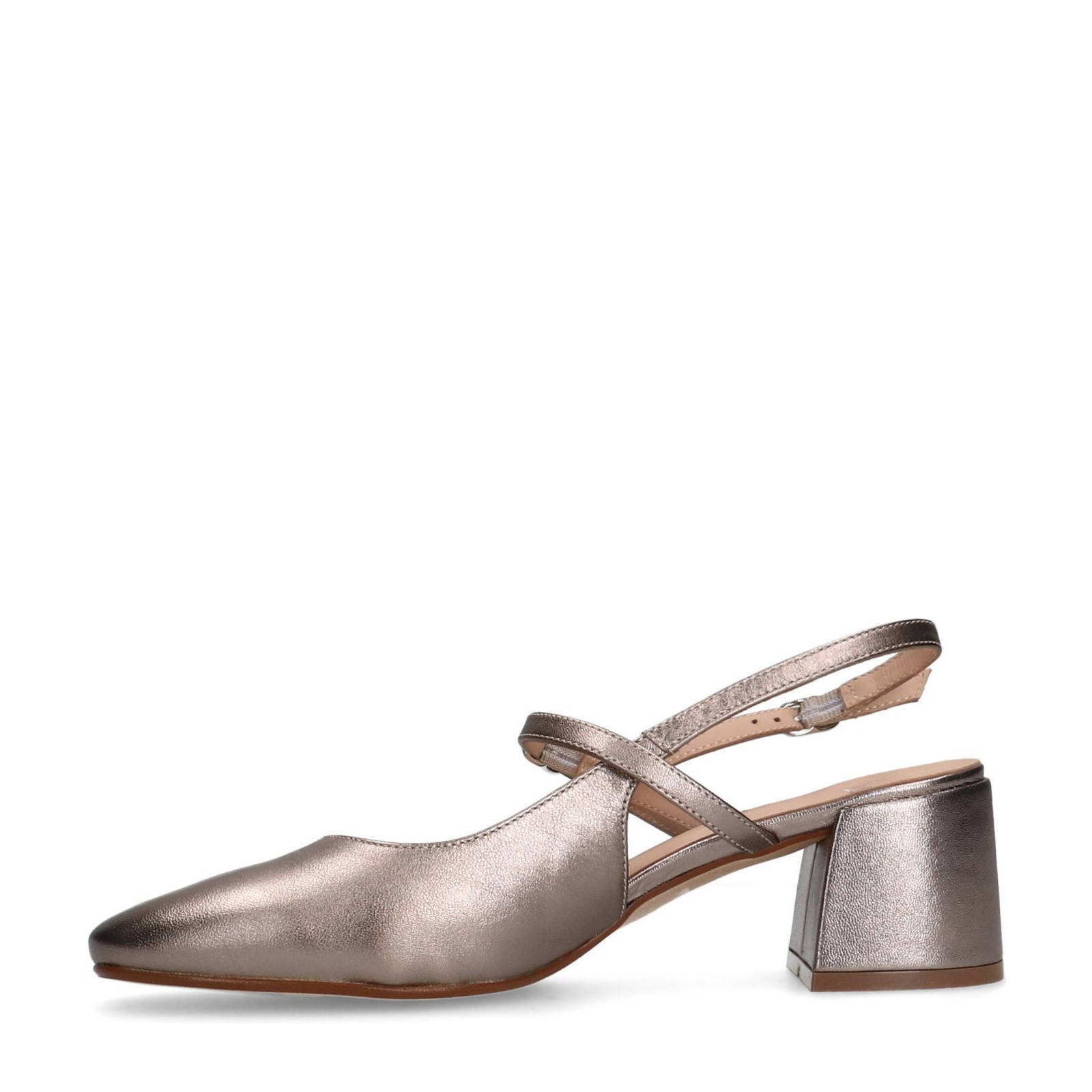Manfield leren slingback pumps goud