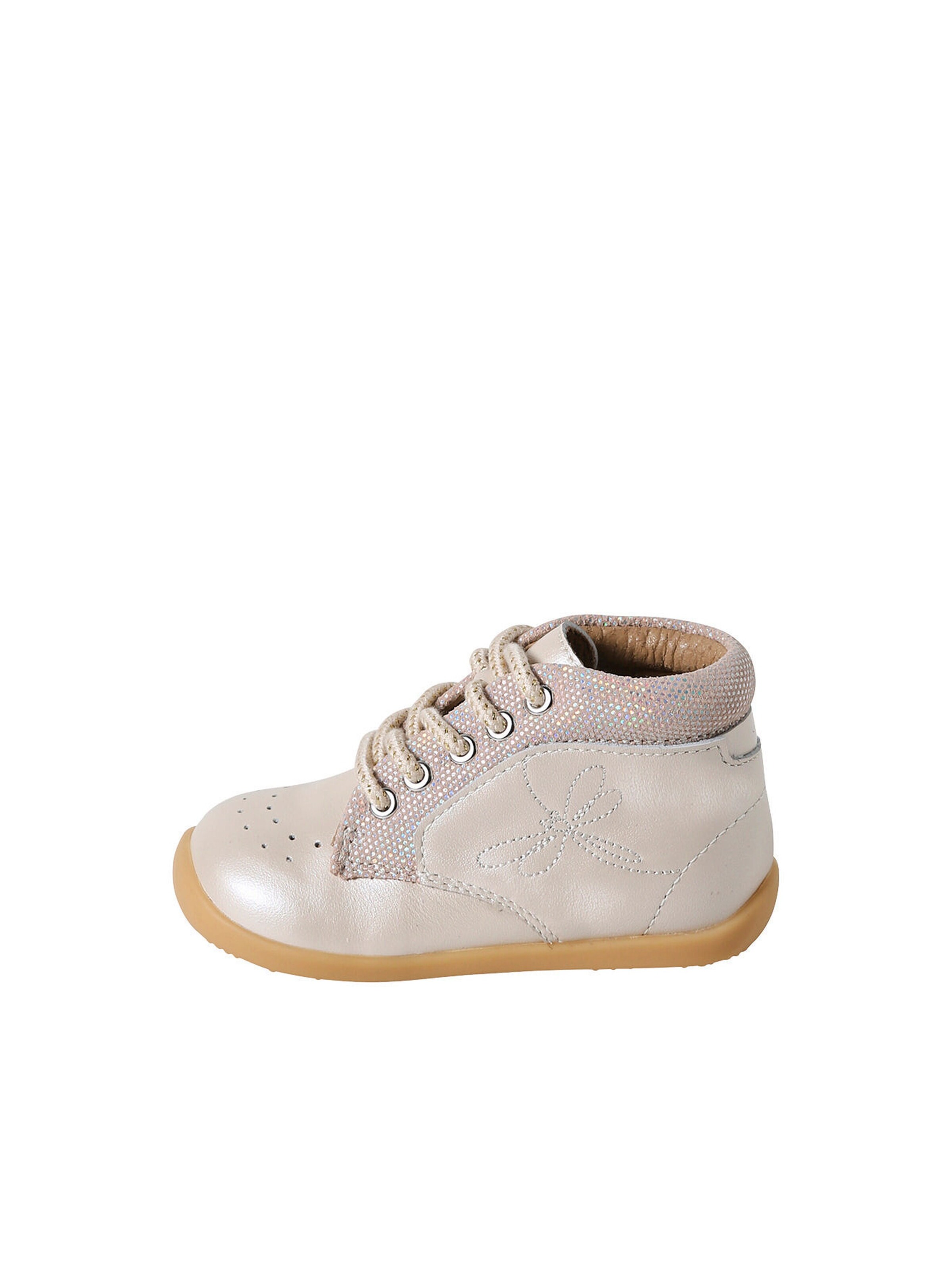 Vertbaudet Baby Lauflern-Boots beige glanzeffekt