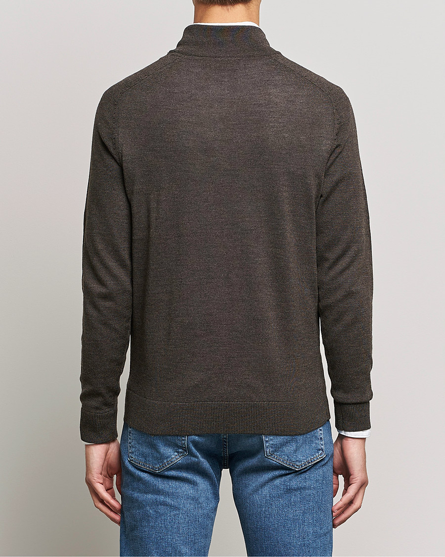 Morris John Merino Half Zip Dark Brown