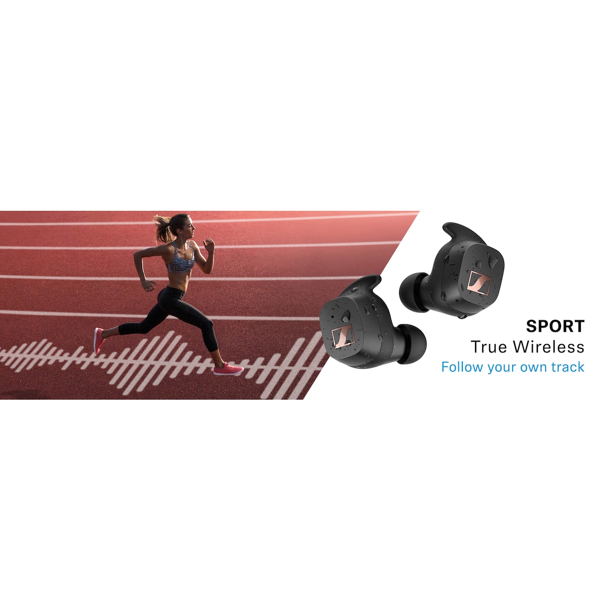 Sennheiser Sport helt trådløse in-ear hodetelefoner (sort)