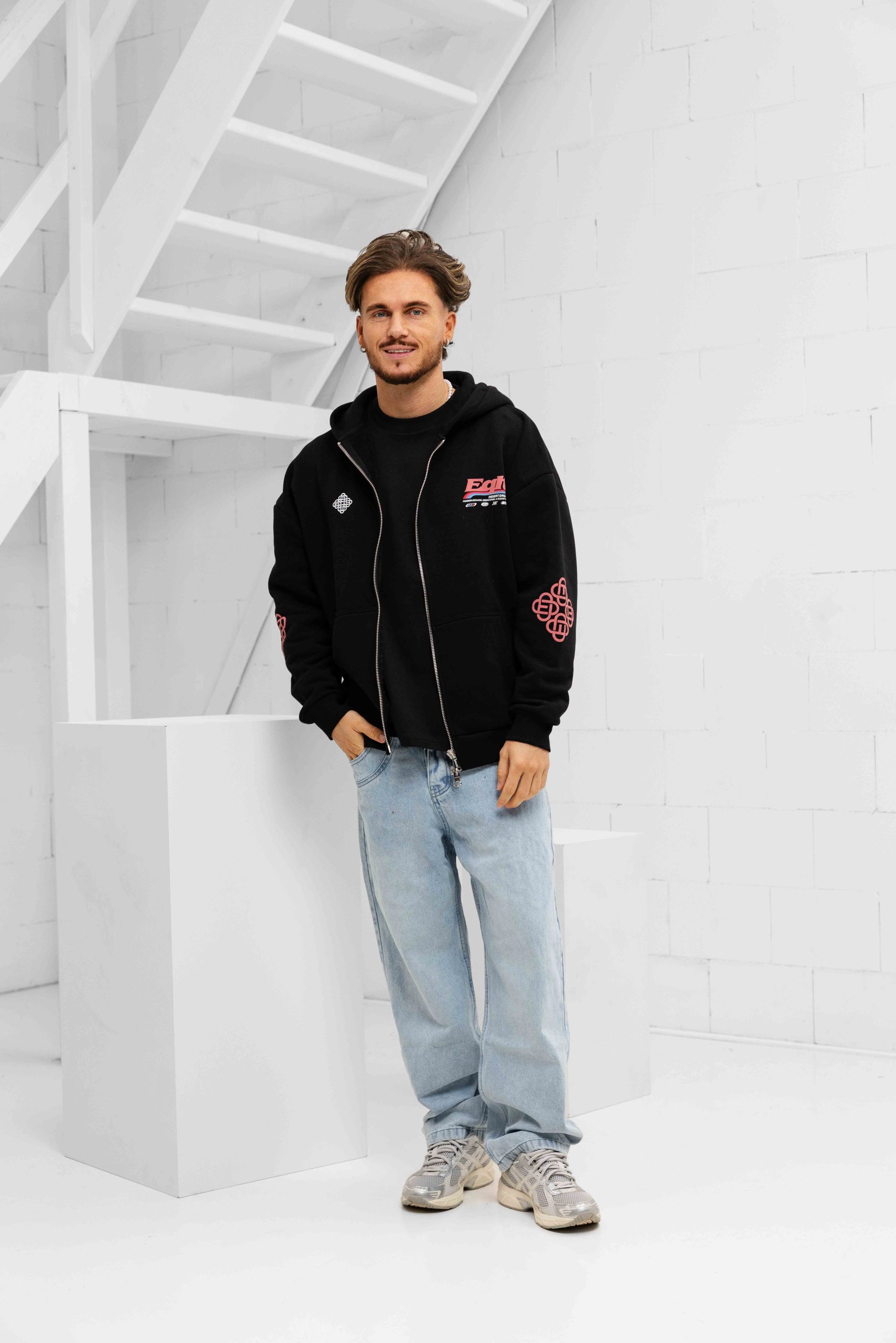 Equalité Desert Oversized Full Zip Hoodie Heren Zwart
