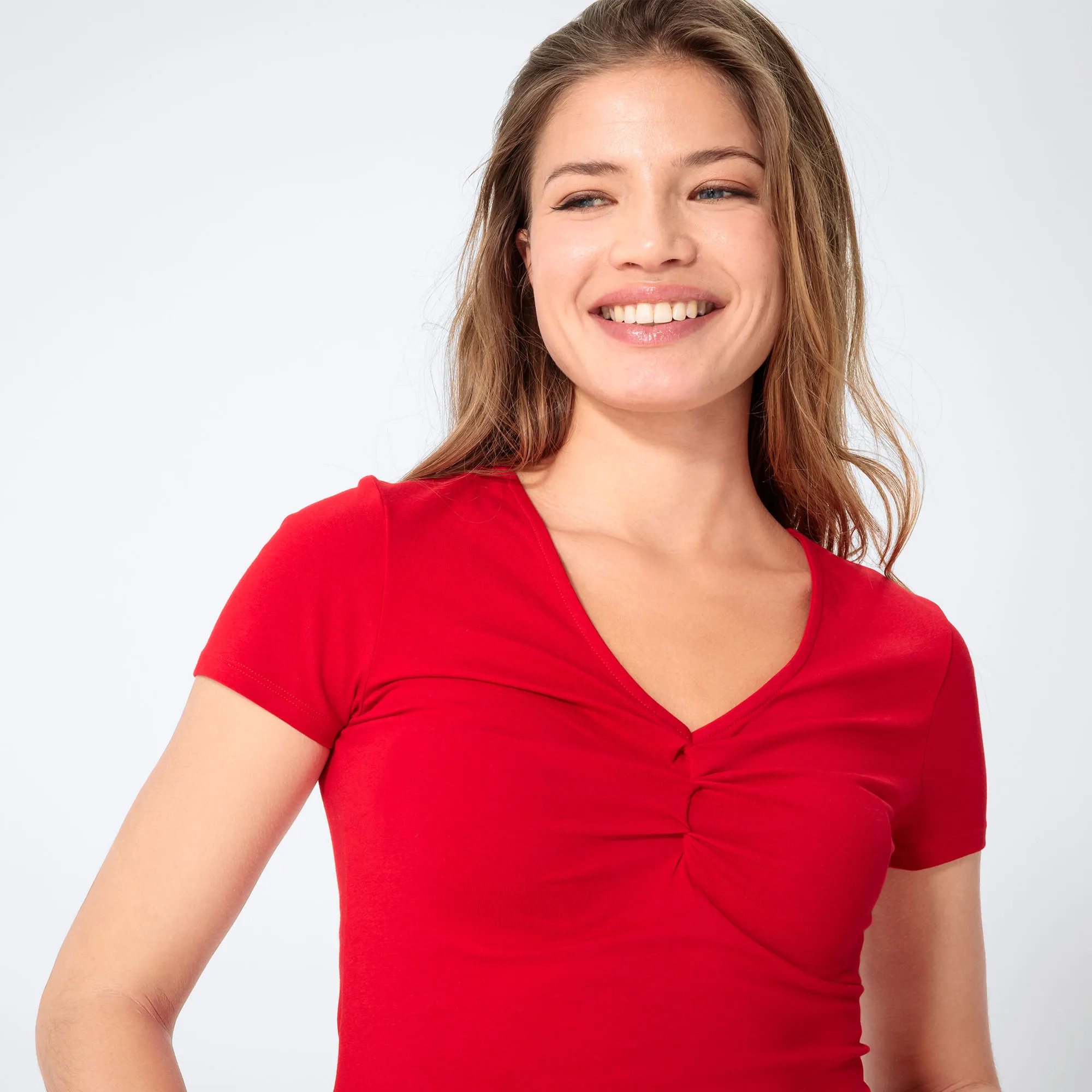 Damen-T-Shirt mit Raffung