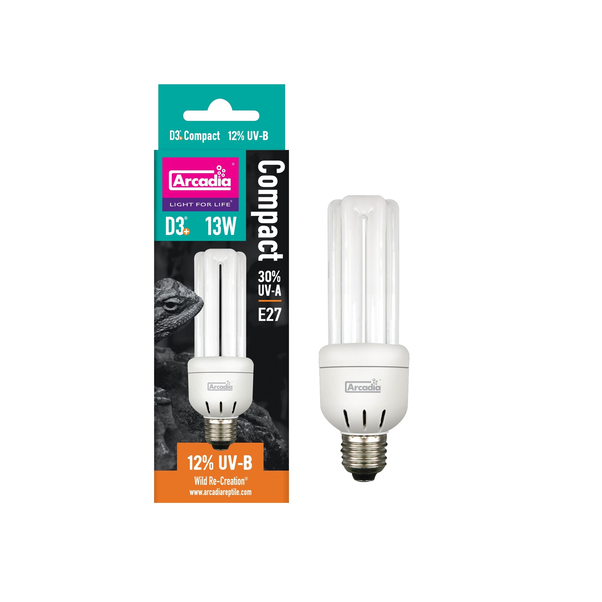 Arcadia Mini Triple U D3  compacte Terrarium UVB‑lamp 12% 13W