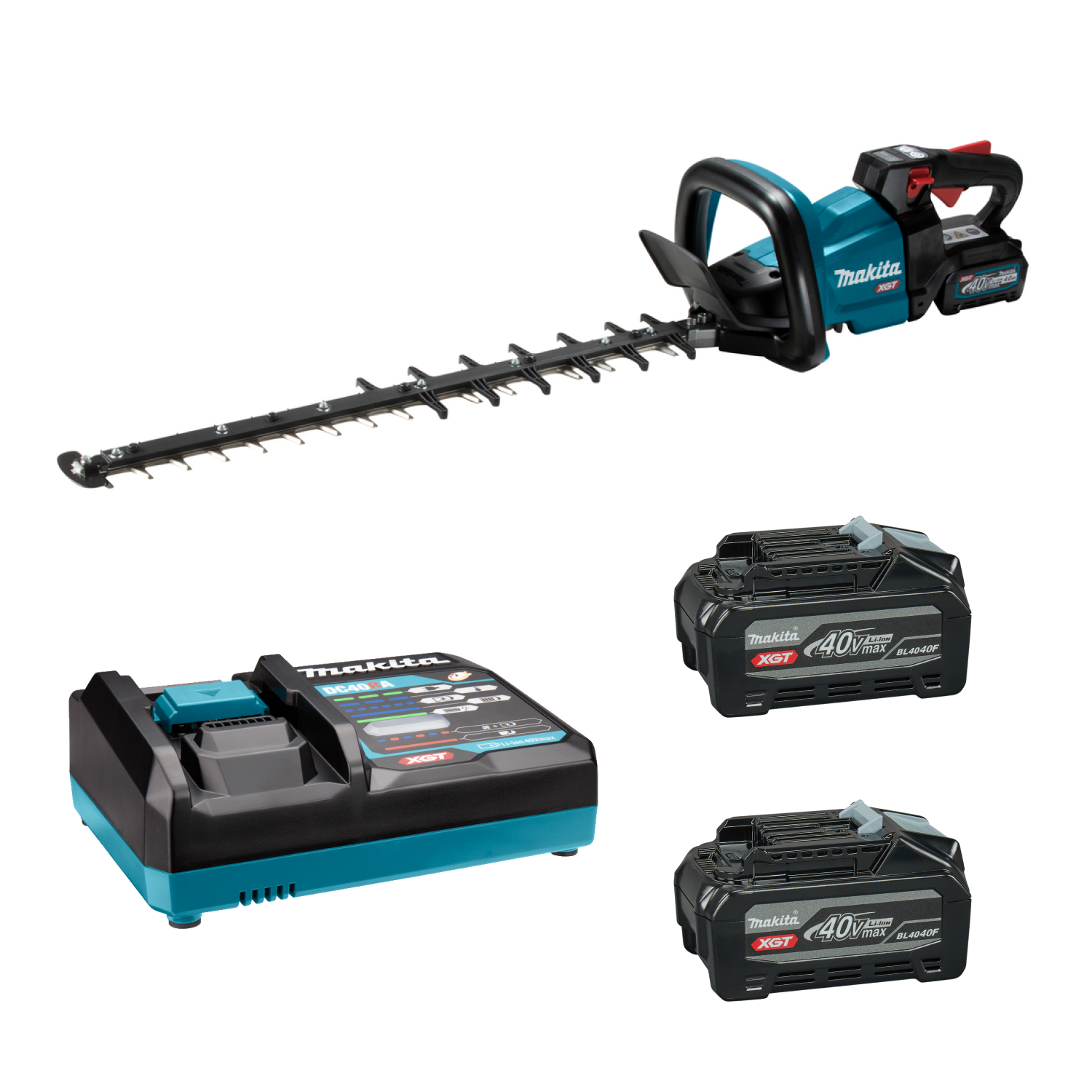Makita UH006GM201 XGT 40V Max Heggenschaar 600 mm Terugsnoeiuitvoering 4,0 Ah accu (2 st), snellader, in doos