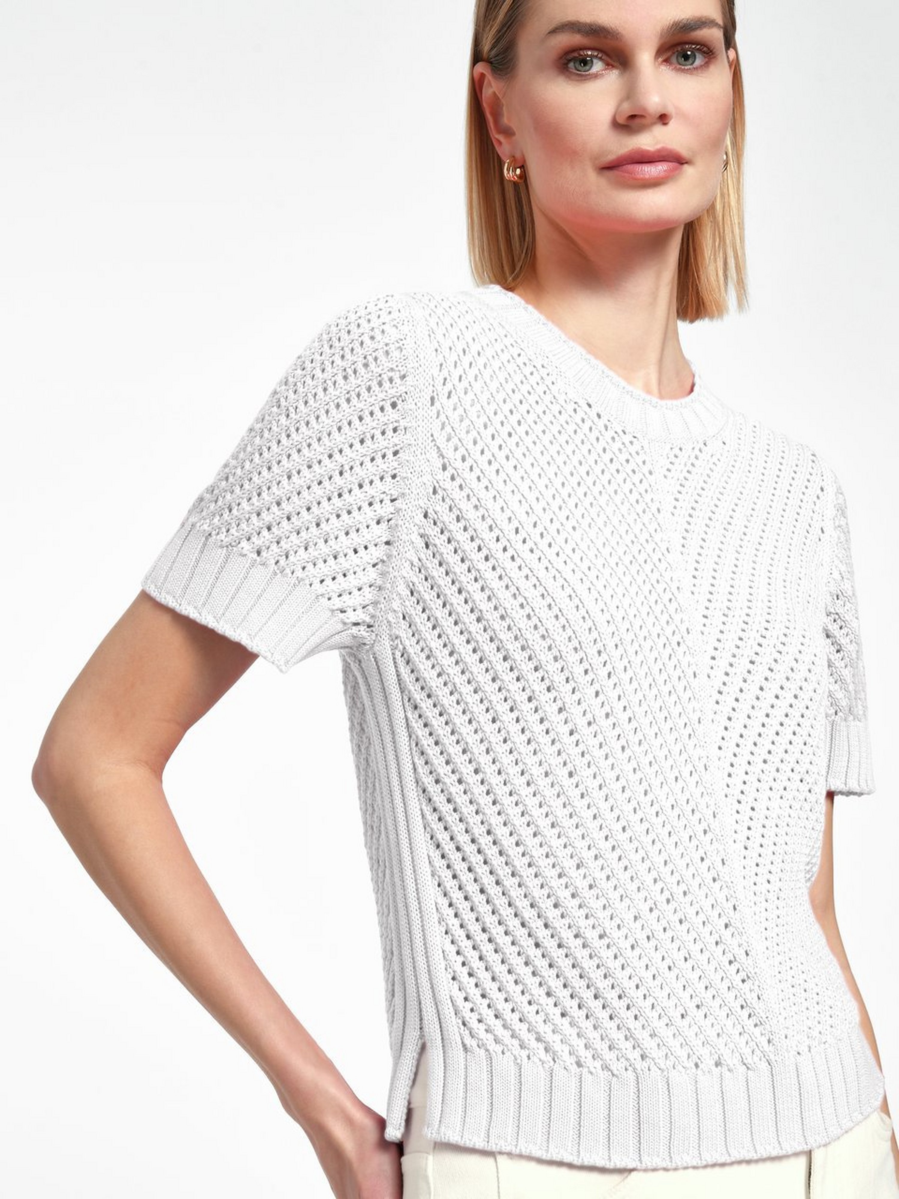 Rundhals-Pullover mit 1/2-Arm