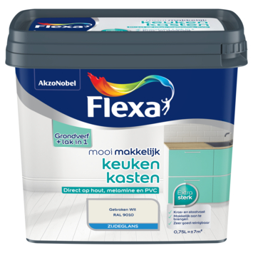 Flexa Mooi Makkelijk keukenkasten binnenlak zijdeglans gebroken wit 750 ml