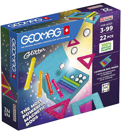 Geomag Magnetset - Glitter Panels recycelt - 22 Teile