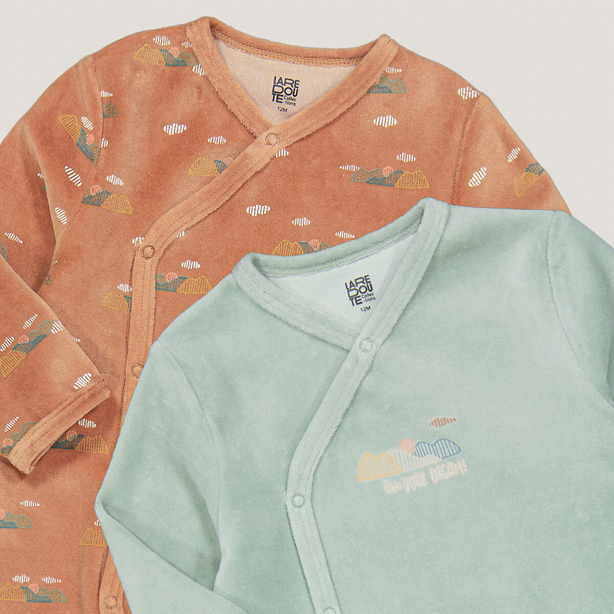 COLEÇÃO LA REDOUTE<br>Conjunto de 2 pijamas em fluweel, montanha