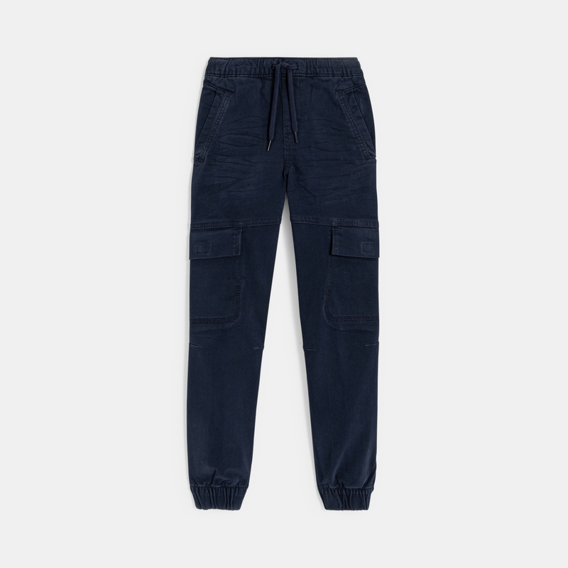 Pantalon cargo en toile bleu Garçon