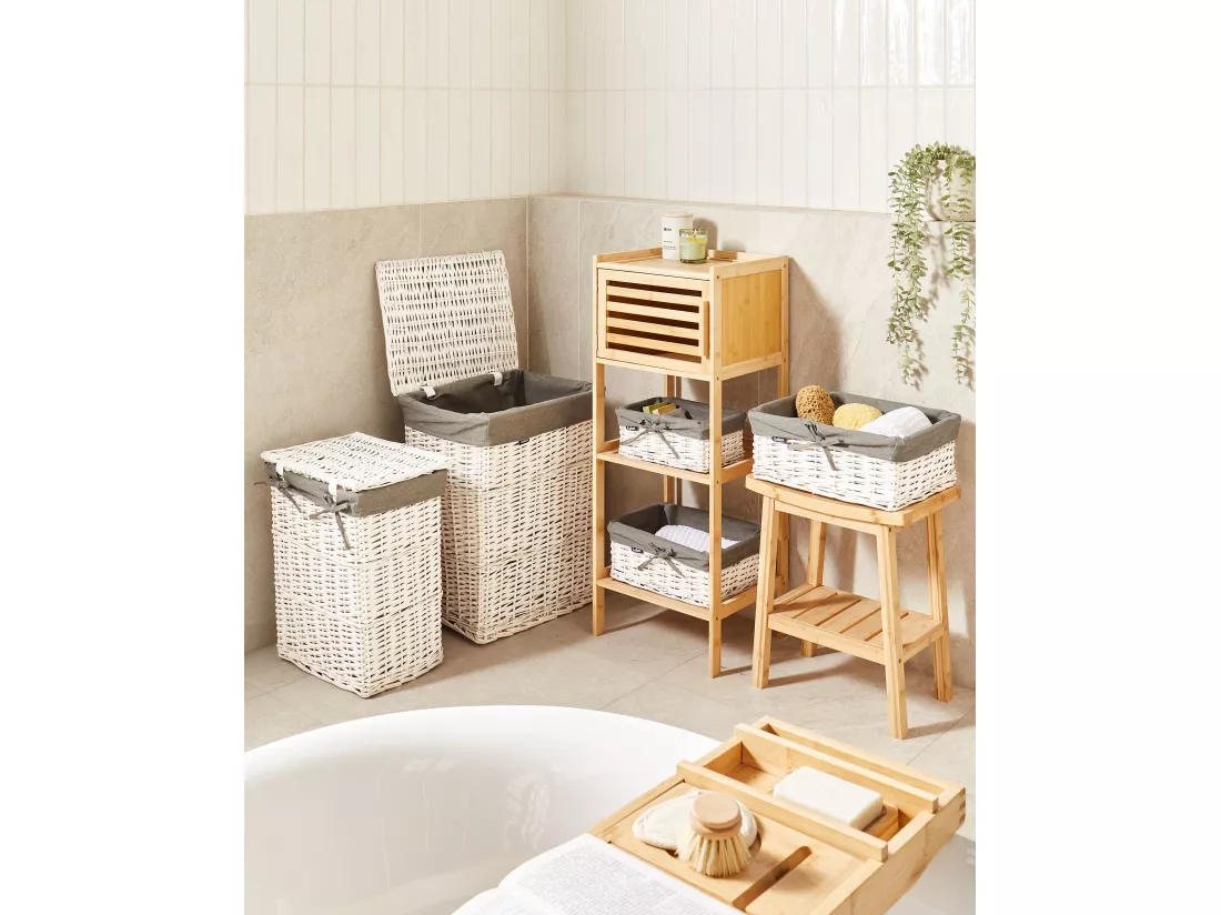 Lot de 5 paniers en saule gris ELLA