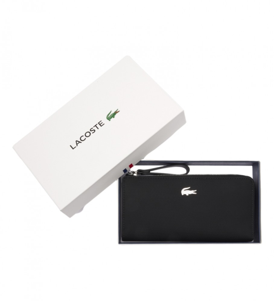 Carteira Lacoste Slim com Zíper Preta