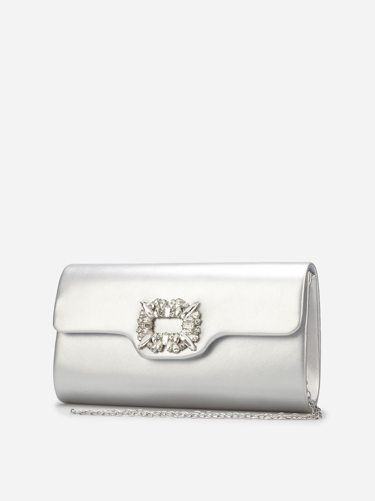 Pochette enveloppe à bijoux strass- Argenté
