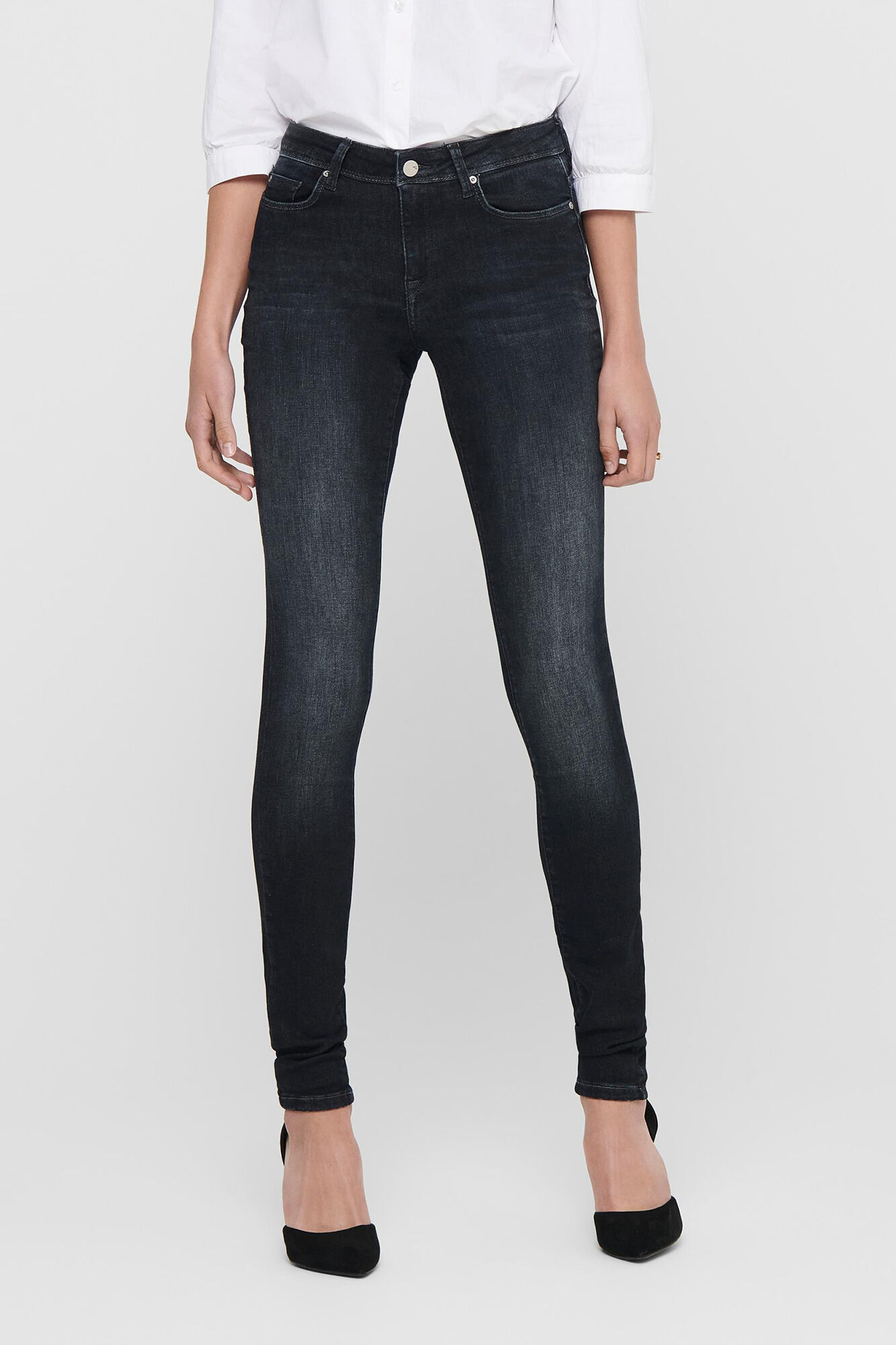 Calça jeans skinny de cintura baixa
